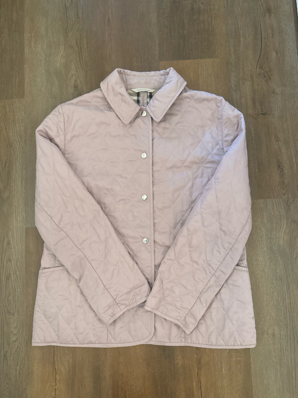 Burberry Beige Plaid Quilted Lined Jacket - Picture 11 of 12